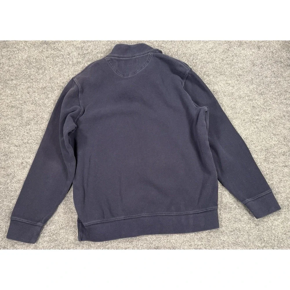 Navy Quarter Zip Sweatshirt Preppy Dad America Coastal Grandpa Golfcore Yacht LT
